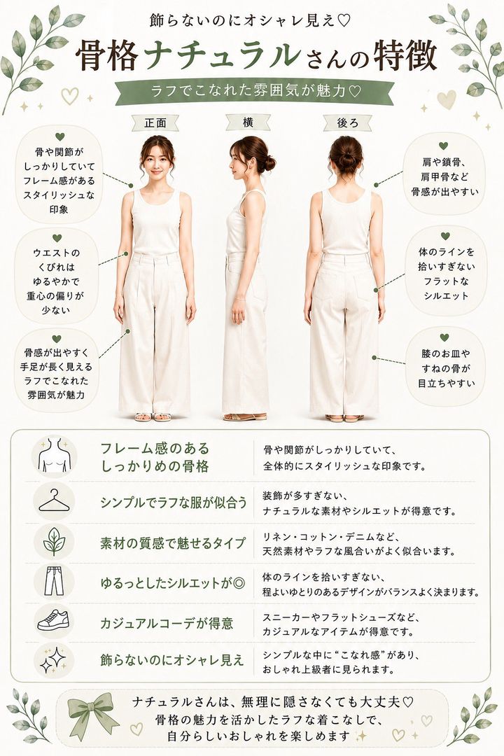 骨格ナチュラルさんの特徴